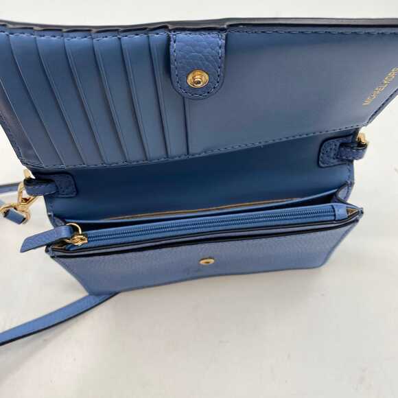 Michael Kors Blue Leather Crossbody Bag | OS Adjustable Strap - Picture 6 of 8